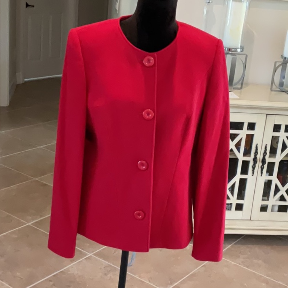 Betty Barclay button front jacket, red, size 42 (EU)